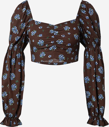 Monki Blouse in Bruin: voorkant