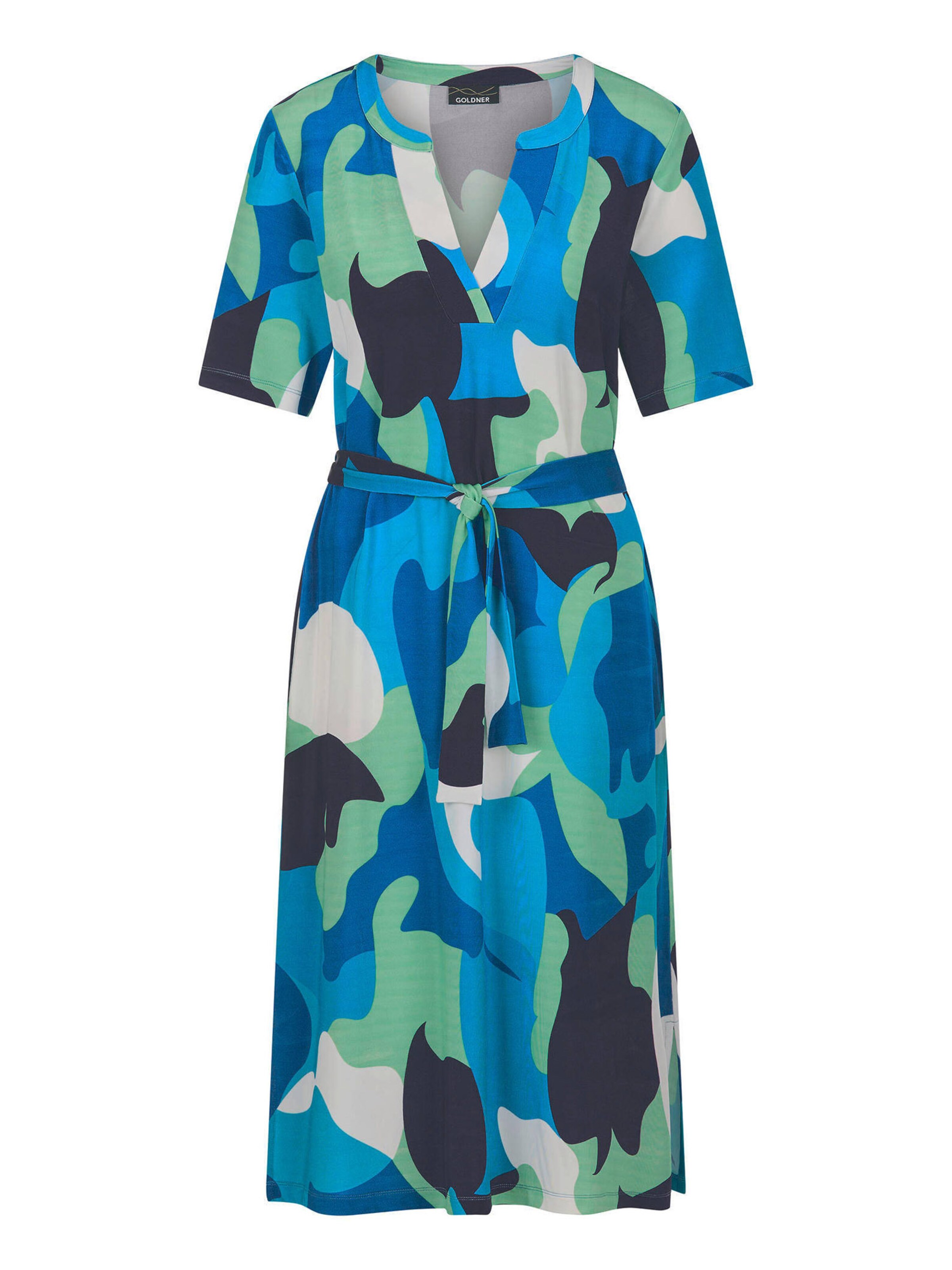 Goldner Kleid in blau / schwarz, Produktansicht