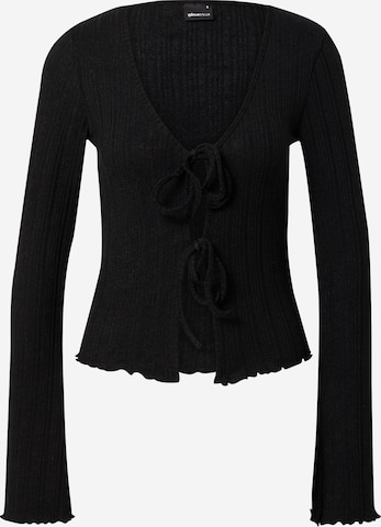 Gina Tricot Knit Cardigan 'Mina' in Black: front