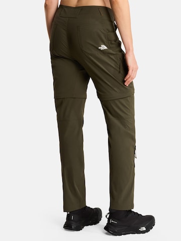 Regular Pantaloni 'W EXPLORATION REG STRAIGHT CONVERTIBLE P' de la THE NORTH FACE pe verde
