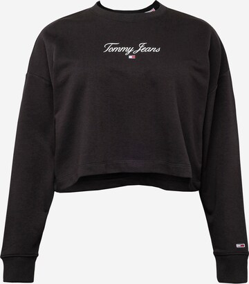 Tommy Jeans CurveSweater majica 'Essential' - crna boja: prednji dio