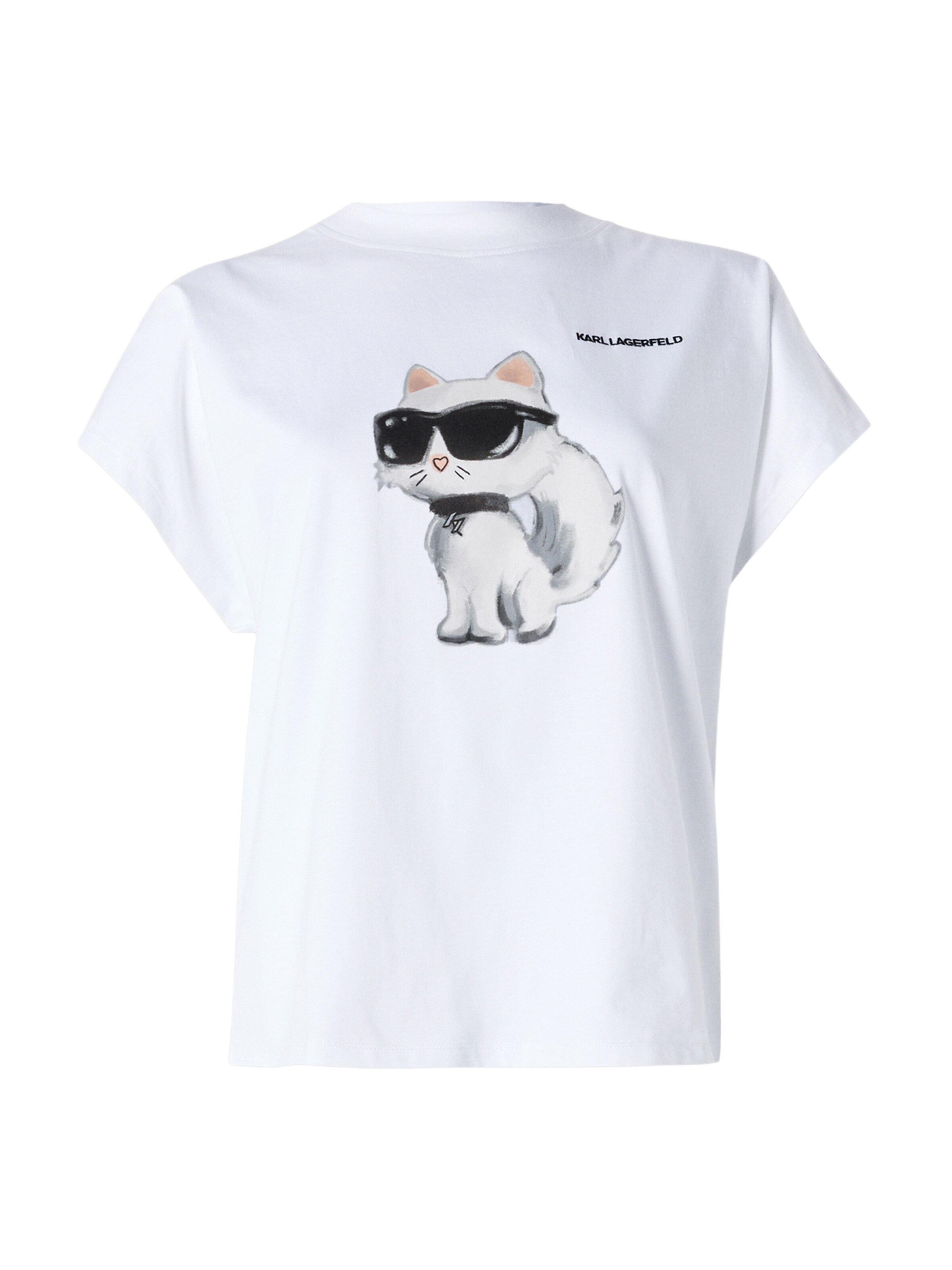 Tricou 'IKON AQUARELLE C' de la Karl Lagerfeld pe alb: față