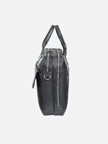 NEGOTIA Leather Laptoptas 'Orden' in Zwart