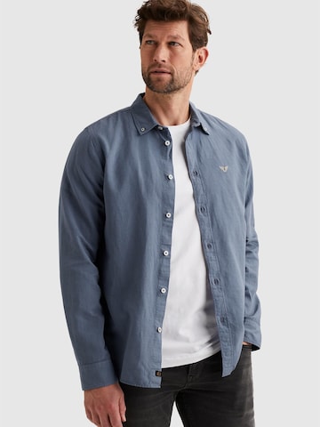 PME Legend Regular fit Skjorta 'Shirt in cotton/linen with garment-dye wash' i blå