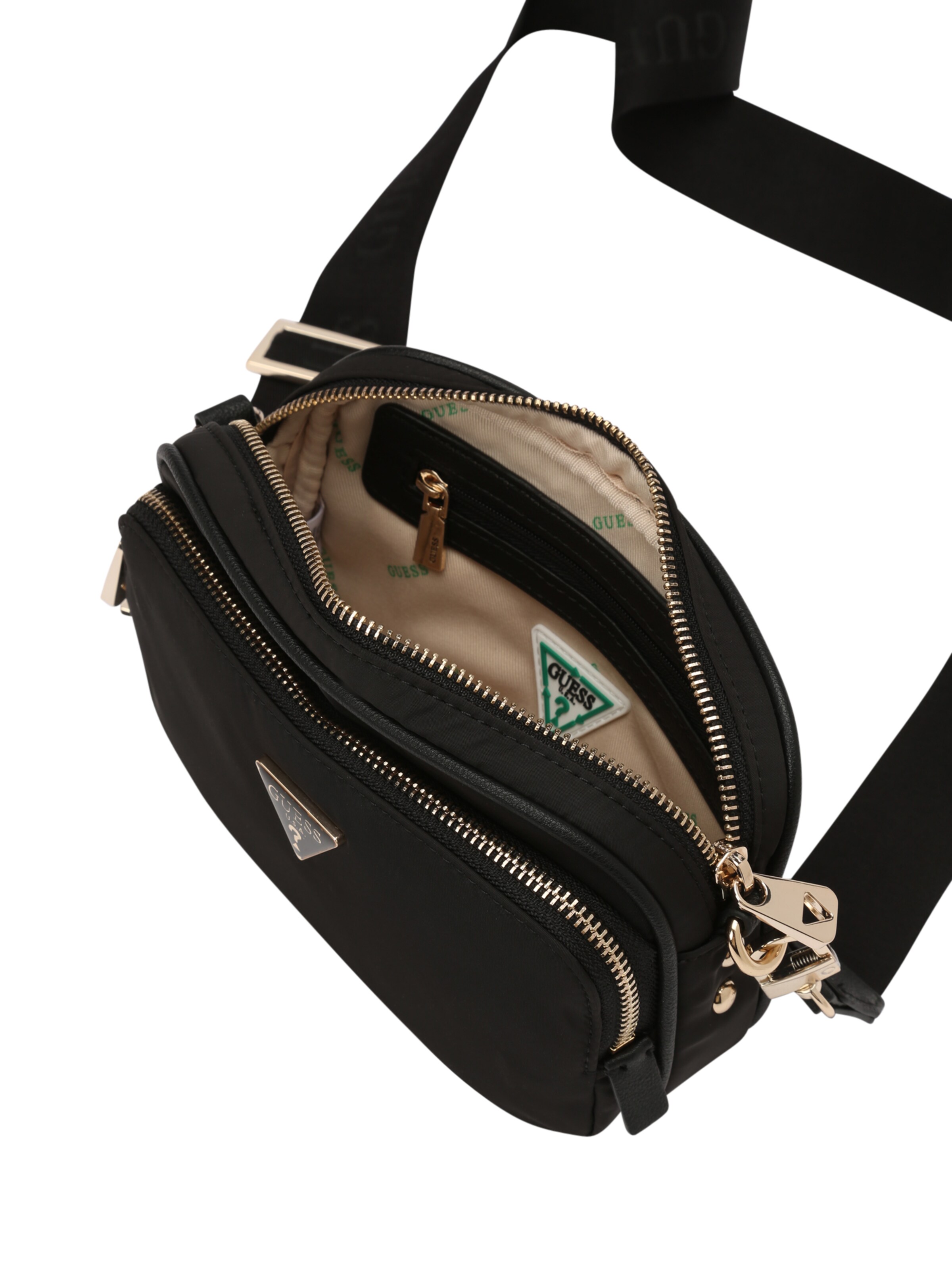 GUESS Umhängetasche 'ECO GEMMA CROSSBODY CAMERA' in Schwarz