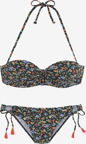 BUFFALO Bandeau Bikini in Zwart: voorkant