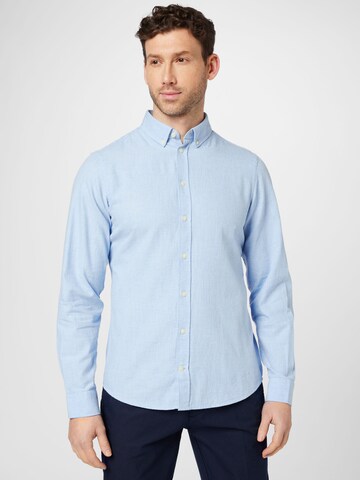 Casual Friday Slim fit Overhemd 'Anton' in Blauw: voorkant