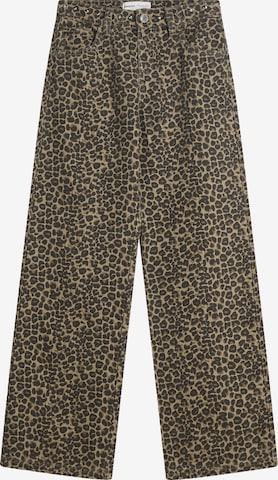 Wide Leg Jean Bershka en marron : devant