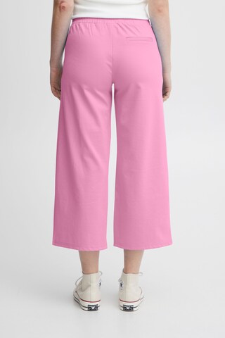 ICHI Wide leg Pleat-front trousers 'KATE' in Pink