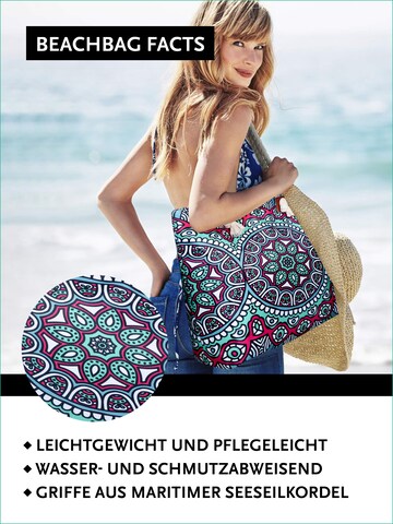DonDon Beach Bag 'DonDon Strandtasche mit Reißverschluss Shopper Beach bag Badetasche Bunte Welt' in Pink: front