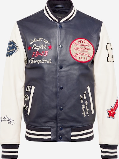 Schott NYC Between-Season Jacket in Cream / marine blue / Red / White, Item view