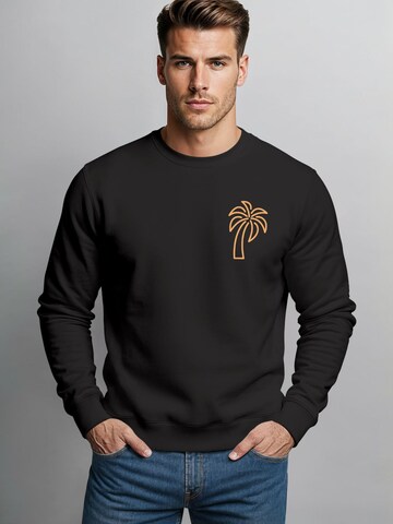 Neverless Sweatshirt 'Palm Lineart Logo' in Black