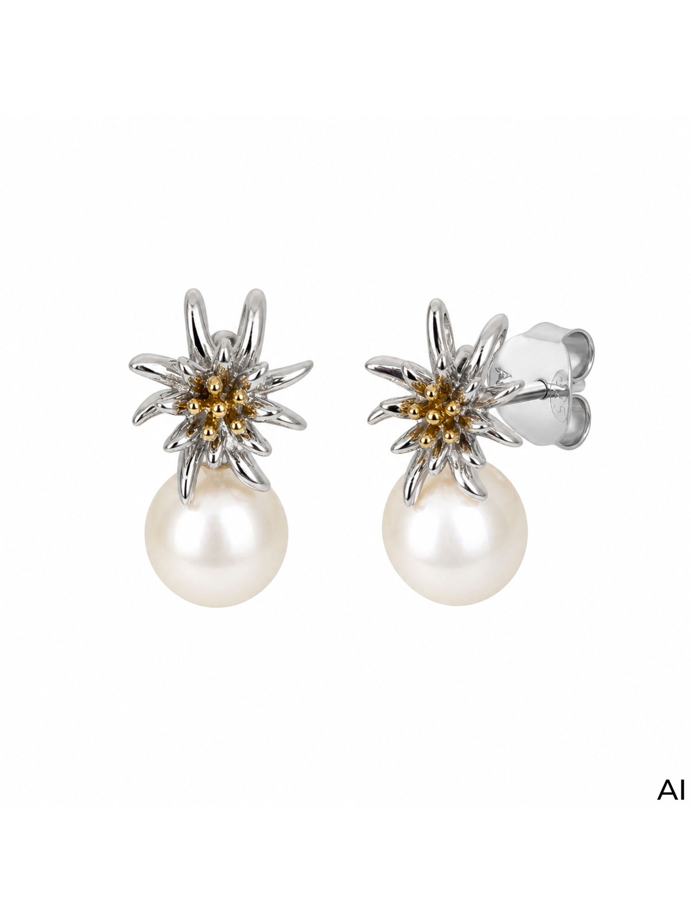 Boucles d'oreilles CELESTA en blanc : devant