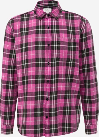 Coupe regular Chemise QS en rose : devant