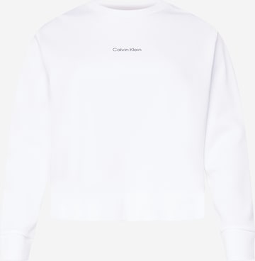 Bluză de molton de la Calvin Klein Curve pe alb: față