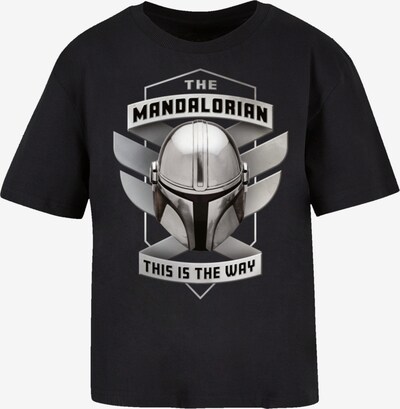 F4NT4STIC T-shirt oversize 'Star Wars The Mandalorian This Is The Way' en gris / noir / blanc, Vue avec produit