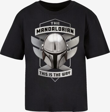 F4NT4STIC Oversized Shirt 'Star Wars The Mandalorian This Is The Way' in Black: front