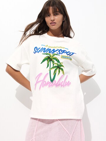Pull&Bear T-Shirt in Weiß