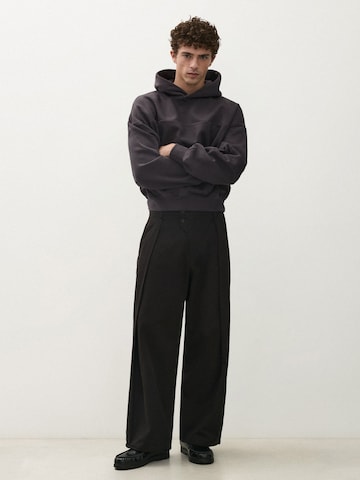 Baggy Pantalon à pince Bershka en noir