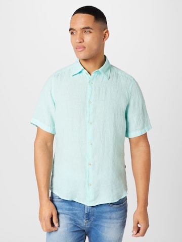 BOSS Orange Regular fit Button Up Shirt 'Rash' in Blue: front