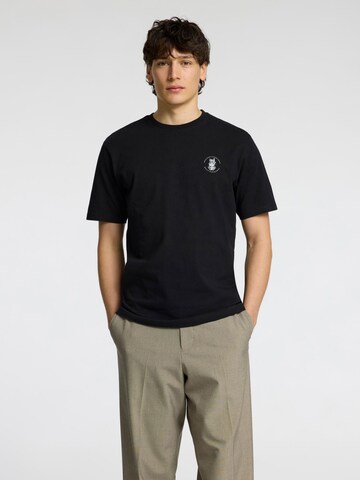 T-Shirt SELECTED en noir : devant