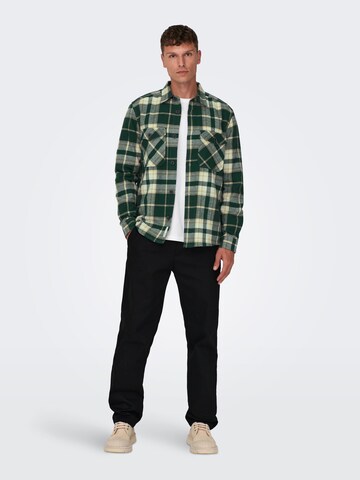 Only & Sons Regular fit Overhemd 'Milo' in Groen