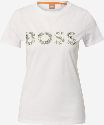 BOSS Shirt 'Elogo' in Wit: voorkant