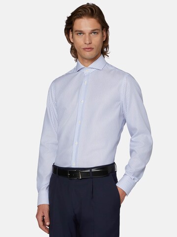 Coupe regular Chemise Boggi Milano en bleu : devant