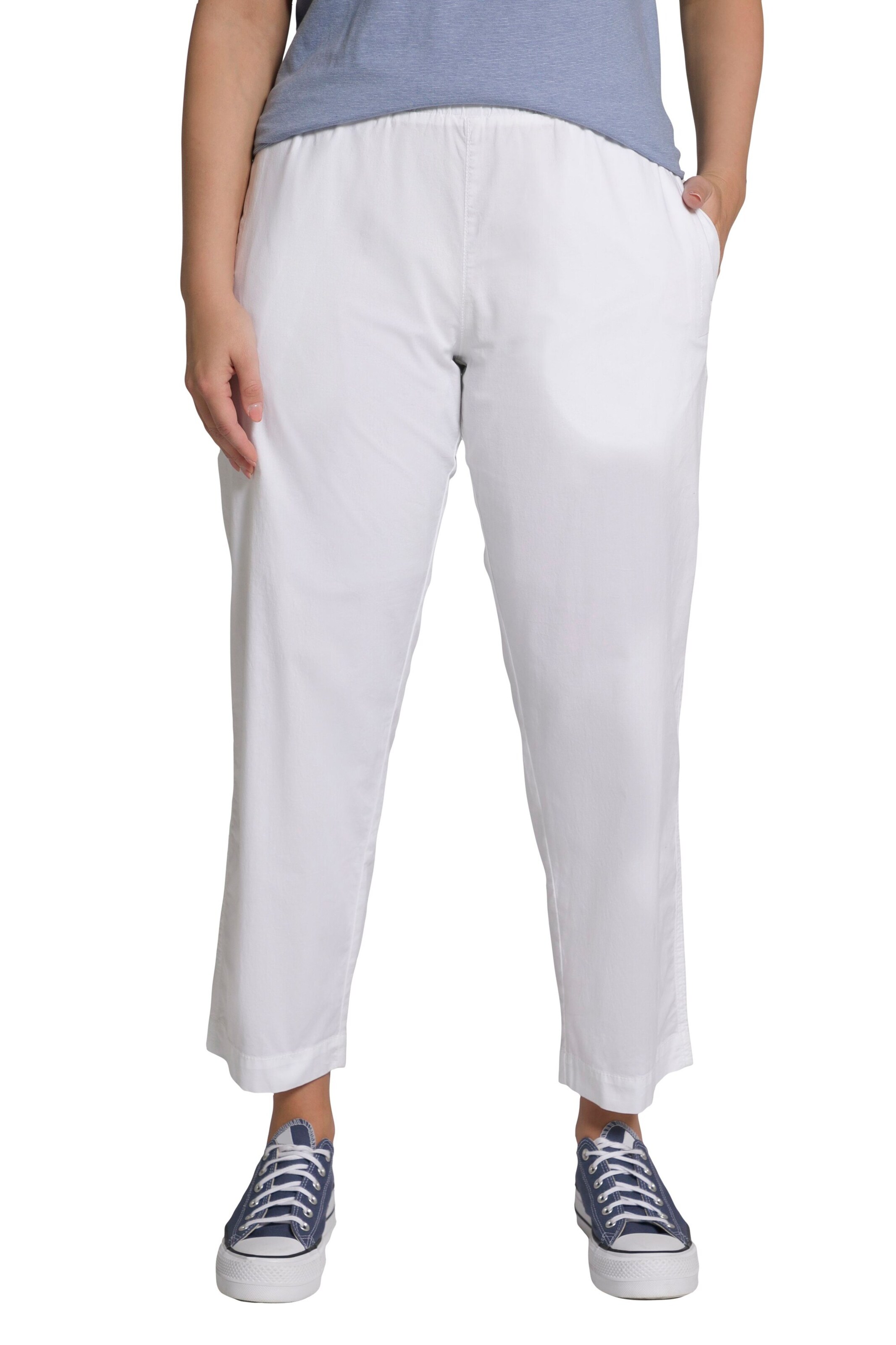 Ulla Popken Regular Broek in Wit: voorkant