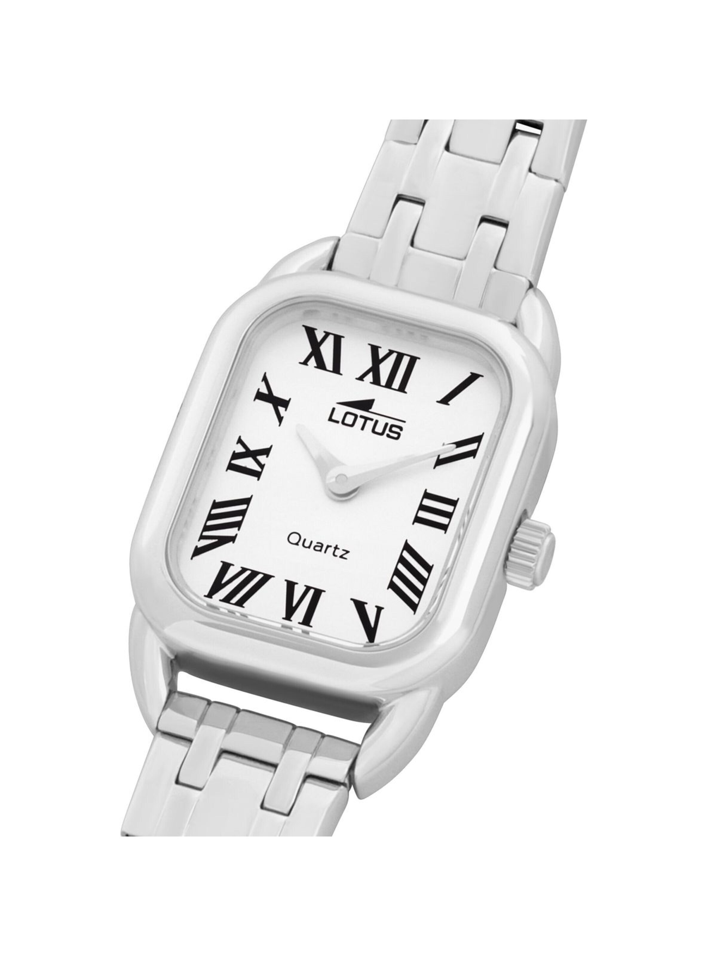 Montre à affichage analogique Lotus en argent