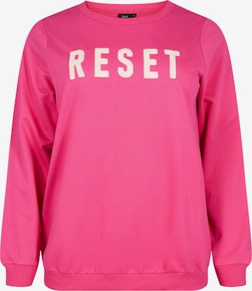 Zizzi Sweatshirt i pink: forside