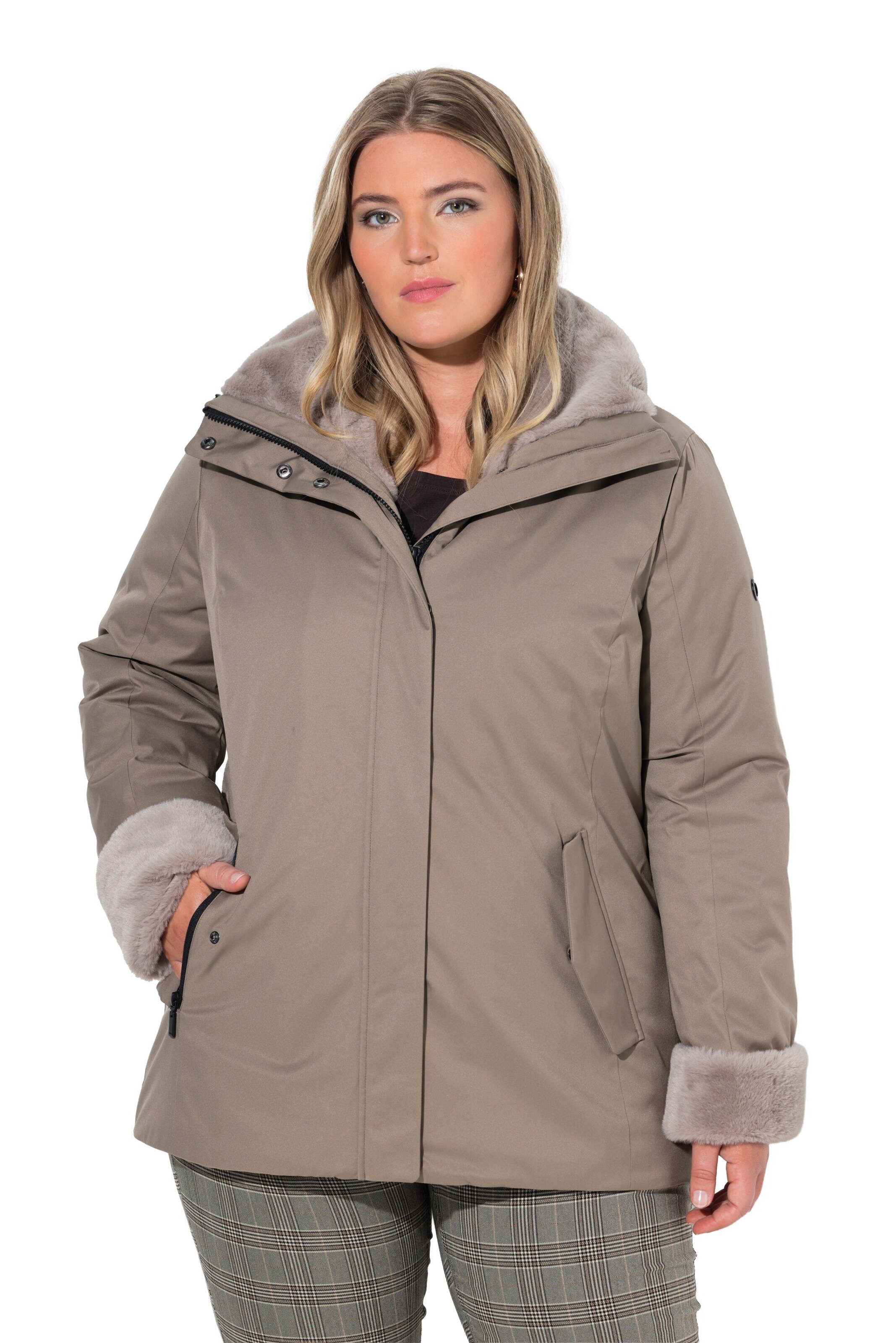 Ulla Popken Funktionsjacke in Grau: Vorderseite