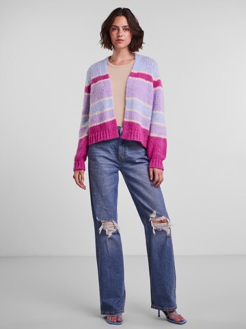 PIECES Knit Cardigan 'Carman' in Purple