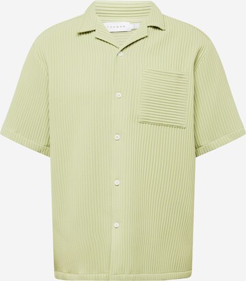 TOPMAN Comfort fit Button Up Shirt in Green: front