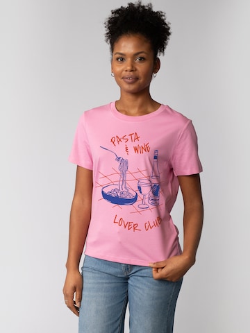 Watapparel T-Shirt 'Pasta Lover Club' in Pink: Vorderseite