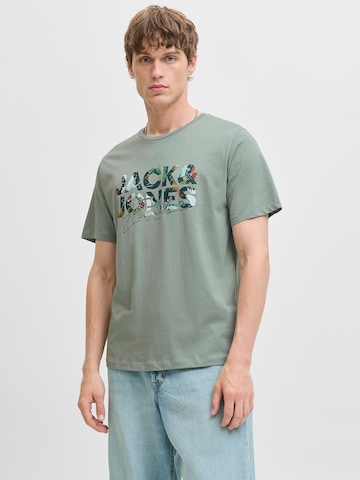 JACK & JONES Футболка 'JJGEPLAS' в Зеленый: спереди