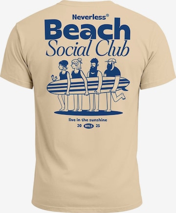 Neverless Shirt 'Beach Social Club' in Beige: Vorderseite