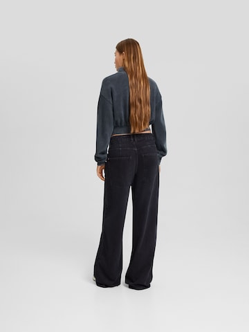 Bershka Wide Leg Jeans in Schwarz