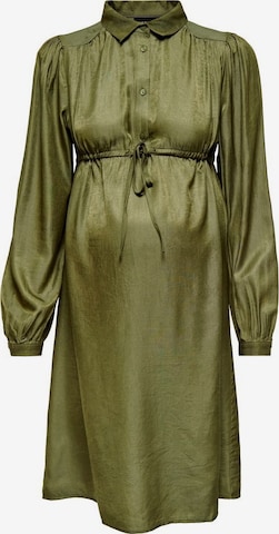 Only Maternity Shirt Dress 'Mama' in Green: front