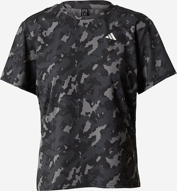 T-shirt fonctionnel 'Own The Run Camo' ADIDAS PERFORMANCE en noir : devant