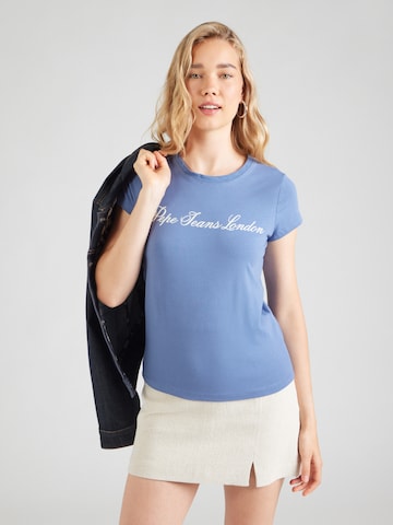 T-shirt Pepe Jeans en bleu : devant