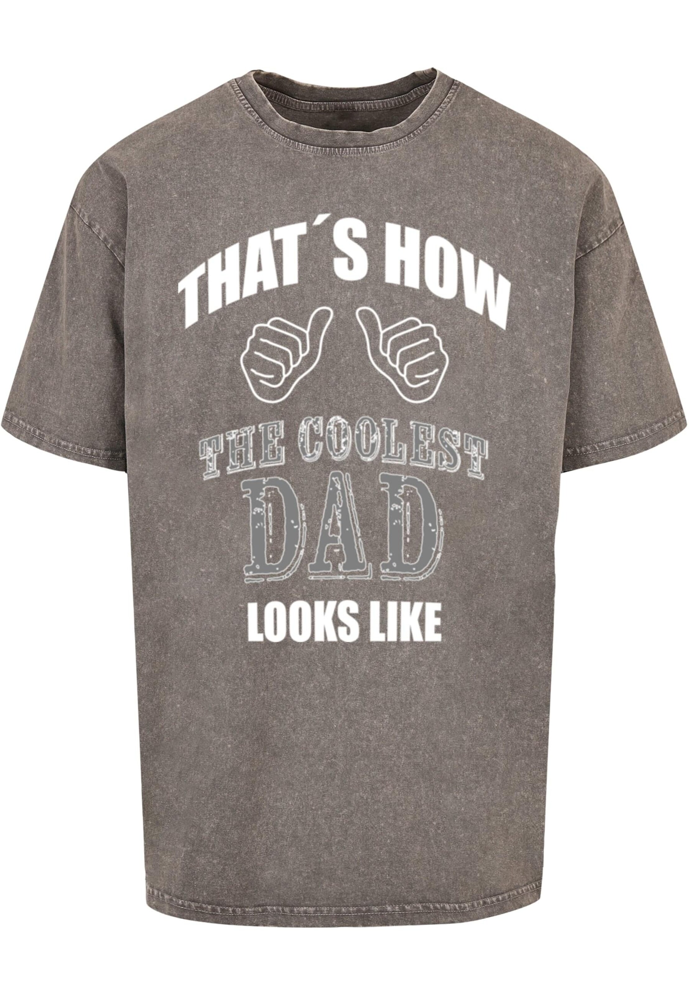 Merchcode Shirt 'Coolest Dad' in Grijs: voorkant