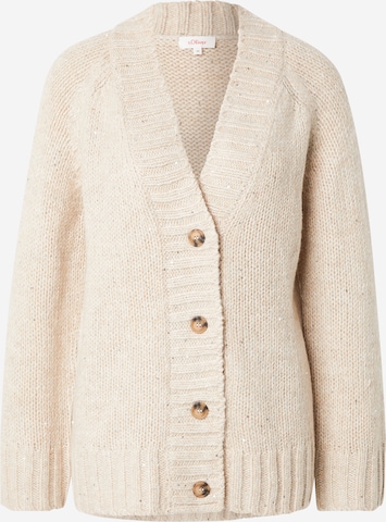 s.Oliver Knit Cardigan in Beige: front