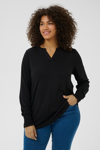 Chemisier 'Charlotta' KAFFE CURVE en noir : devant