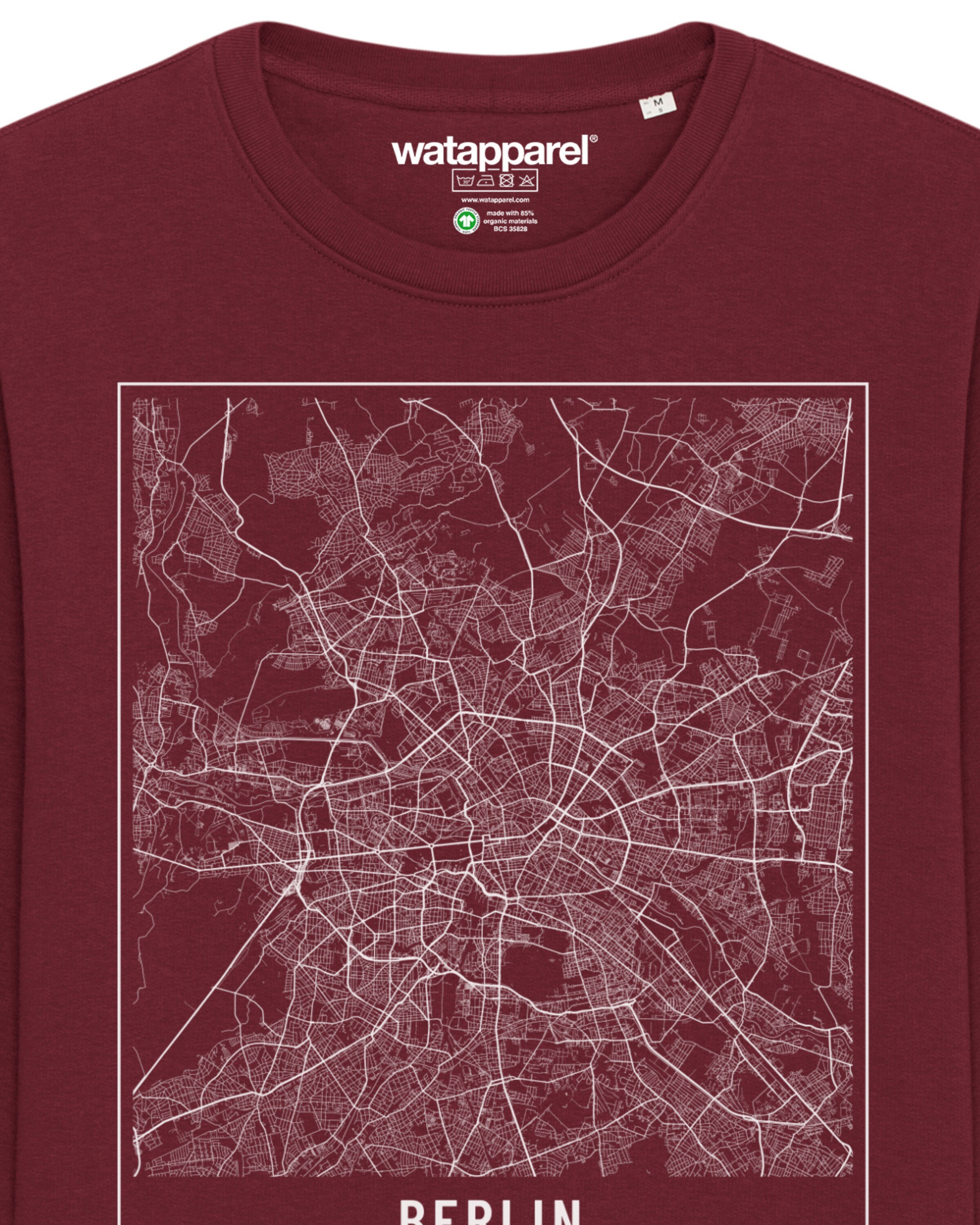 Sweat-shirt ' City maps Berlin Landkarte ' Watapparel en rouge