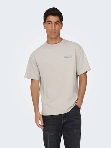 T-Shirt 'ONSFRED COFFEE CLUB' Only & Sons en gris