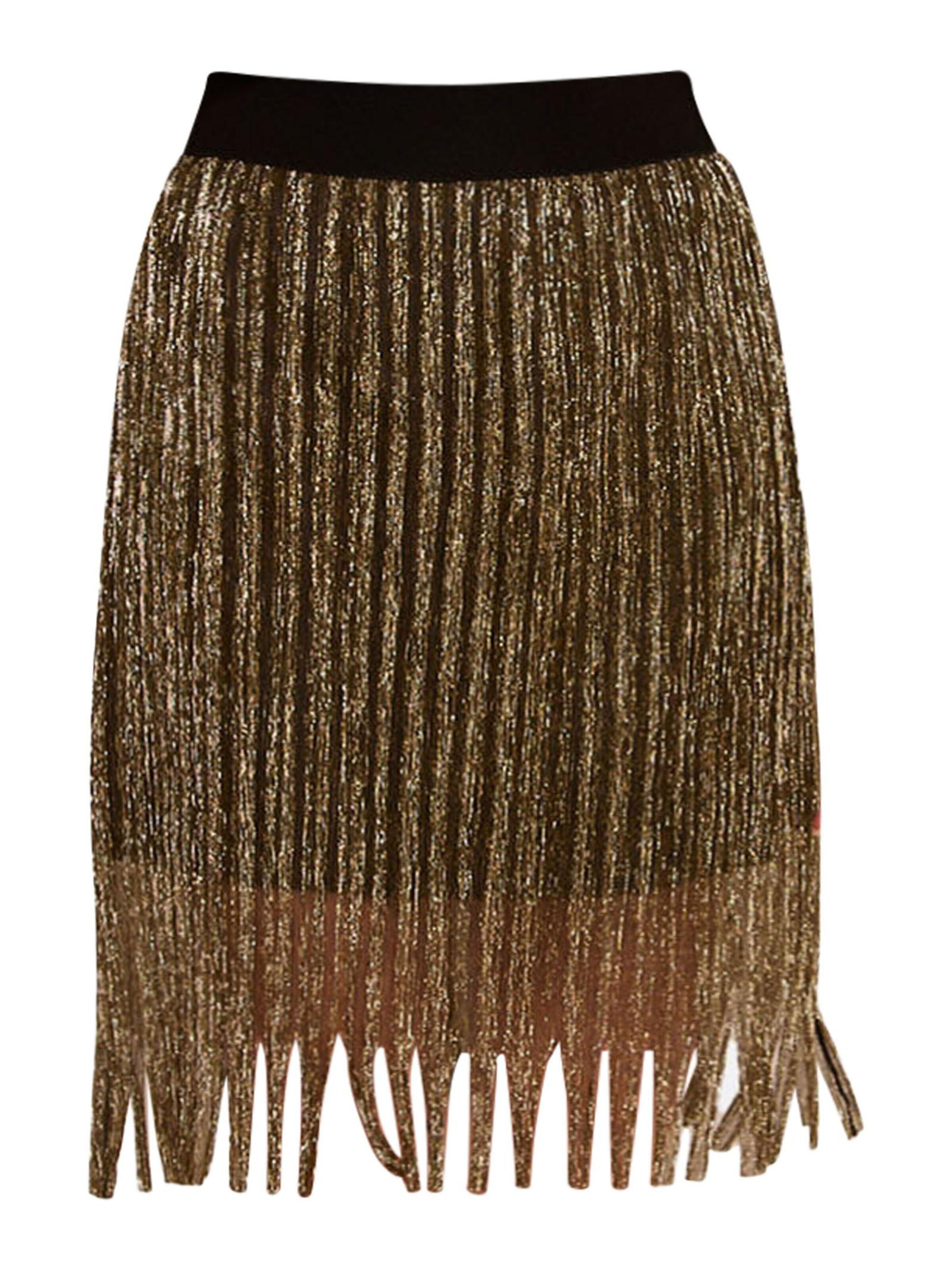TOOche Skirt 'Fringe Gold' in Gold: front