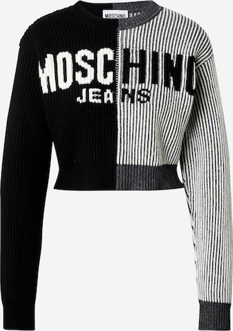 Pulover de la Moschino Jeans pe negru: față