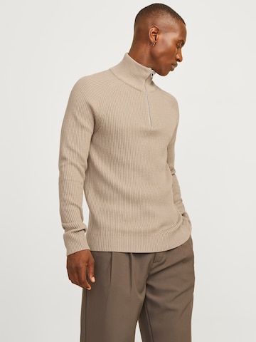 Pull-over JACK & JONES en beige : devant