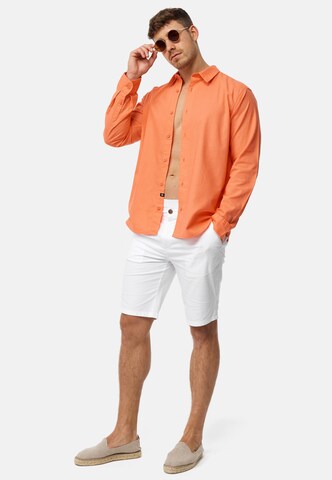 INDICODE JEANS Regular Fit Hemd 'Ville' in Orange